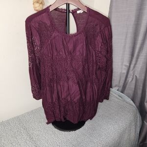 Maurices Purple Lace Blouse